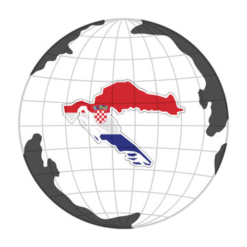 Croatia Country Map in Globe