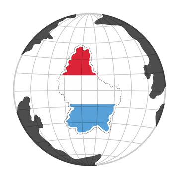 Luxembourg Country Map in Globe