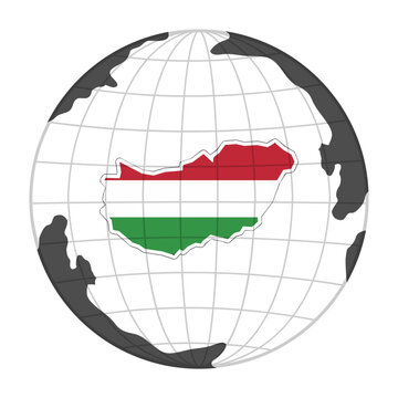 Hungary Country Map in Globe