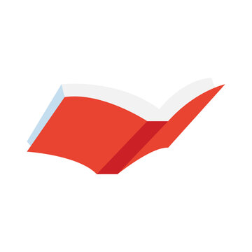 Illustration of an Flying Open Book red