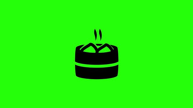 Clean 4K horizontal video showing a traditional bamboo dim sum basket steamer with steam vapor silhouette bouncing. High quality restaurant menu blog asset.