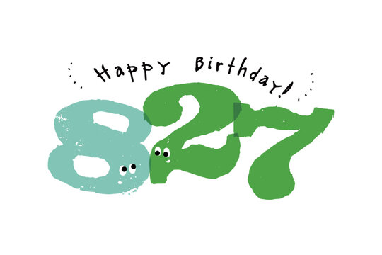 数字イラスト シンプルでかわいい日付素材 8月27日