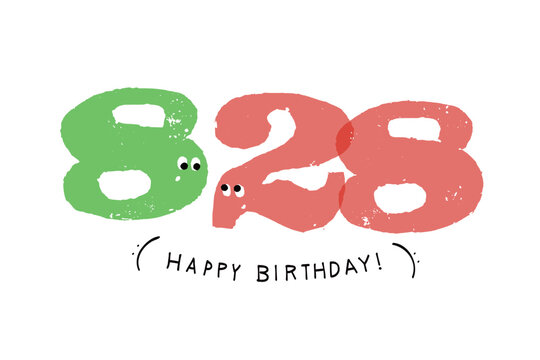数字イラスト シンプルでかわいい日付素材 8月28日