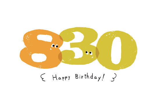 数字イラスト シンプルでかわいい日付素材 8月30日