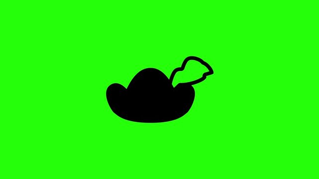 Premium 4K motion graphic of a traditional renaissance explorer feathered hat silhouette bouncing. Clean historical asset for adventure website layout.