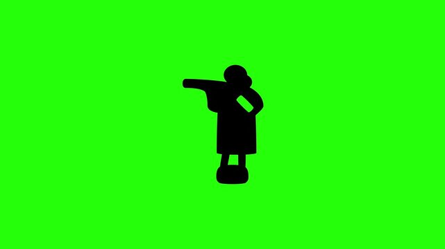 4K horizontal layout featuring a historical explorer statue monument silhouette pointing forward bouncing. Tactical popup tourism holiday destination icon.