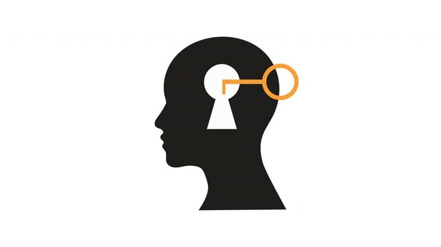 Unlocking The Mind Concept With Key And Keyhole Silhouette Representing Idea, Creativity And Knowledge