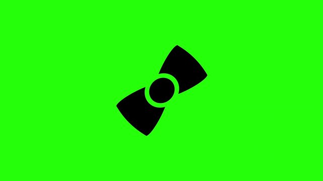 Premium 4K video showcasing a classical textile ribbon bow knot silhouette for greeting box decoration bouncing fluidly. Clean elegant presentation popup asset.