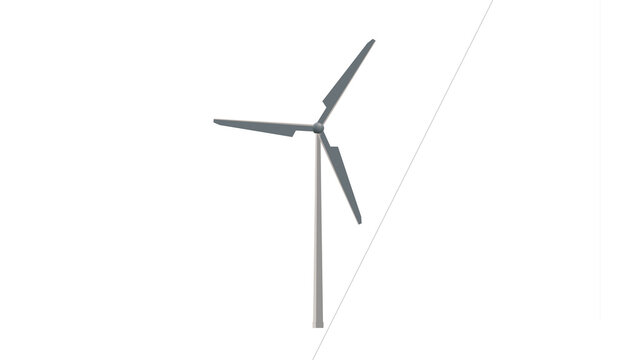 2D wind turbine isolated on white