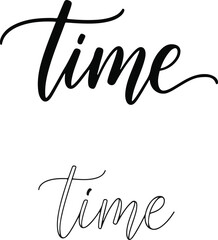Obraz premium Elegant script typography vector text time word art design