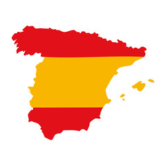 Fototapeta premium Map of Spain with Spanish Flag Colors