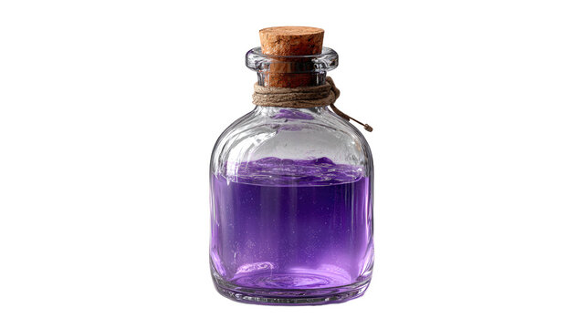 Glowing Purple Potion Bottle Halloween Vector Illustration