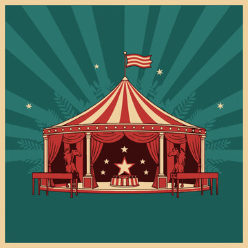 Vintage American Circus Tent Structure.