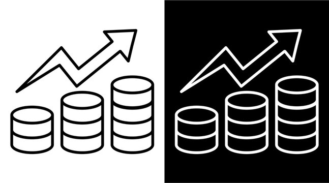 Revenue White Icon Set Design