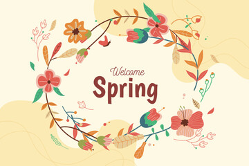 spring season floral decorative background illustration © Nova