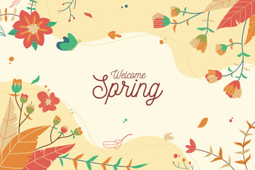 spring season floral decorative background illustration © Nova