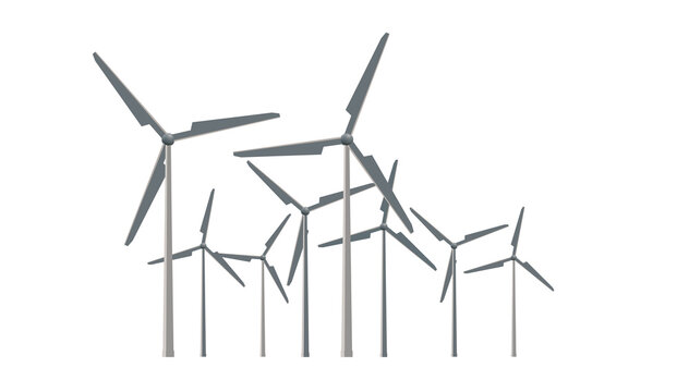 wind turbines farm 2D 