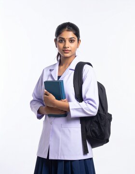 Young Female Medical Student with books or school bag