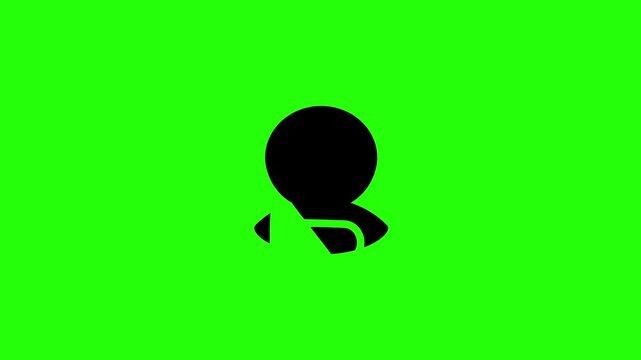 Professional 4K footage of a patient avatar wearing an orthopedic arm cast sling silhouette bouncing. Great popup graphic for medical insurance app.