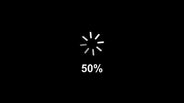 Loading Bar Progress Animation: UI Design Elements for Software Installation, Web Buffering, and Data Download Loop