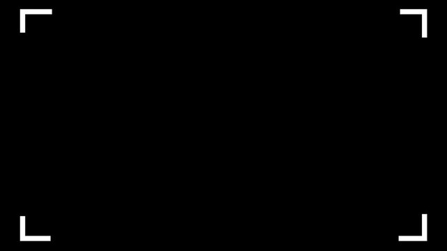 REC Screen Interface Animation: Recording Frame Overlay Loop with Red Led Indicator and Battery Status