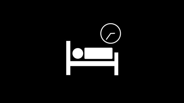 Man Sleeping on Bed Animation: Alarm Clock Night Loop for Healthy Sleep, Insomnia, and Morning Routine