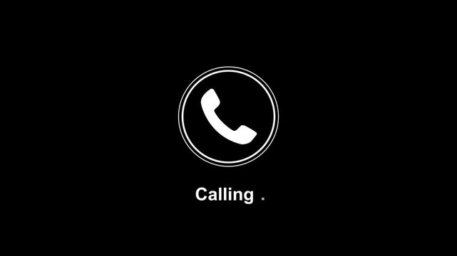 Phone Call Icon Animation on Dark Background with Glowing Effect