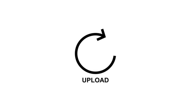 Animated Upload Arrow Icon: Moving Cloud Progress Loop for Web Navigation, Apps, and Data Transfer