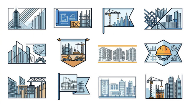 Creative Icons Showing Business Growth Charts.
