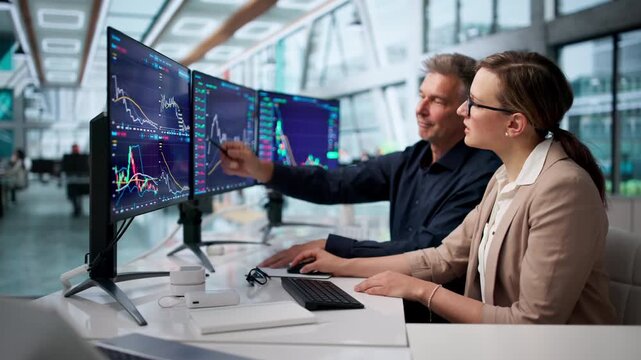 Trader Focused On Multiple Stock Screens Analyzing Market Trends