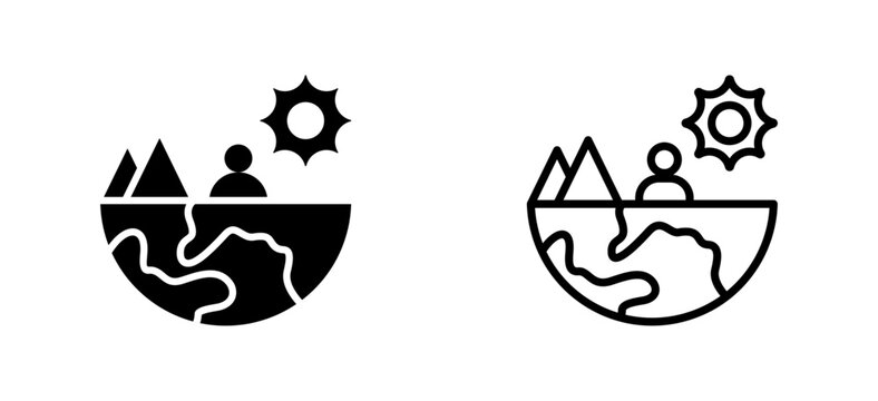 Style Glyph And Line Collection Vector Icon of Environment