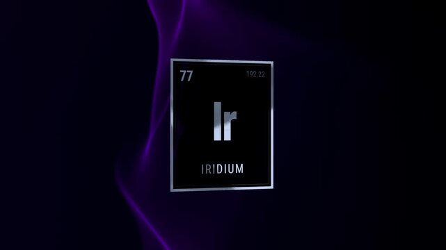 3D Render of Iridium Periodic Table Element Square