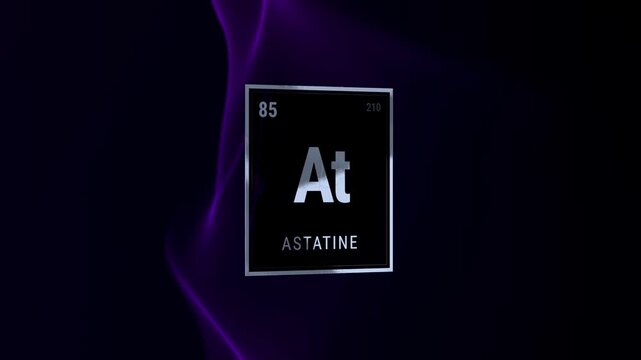 Astatine Periodic Table Element on a Dark Background