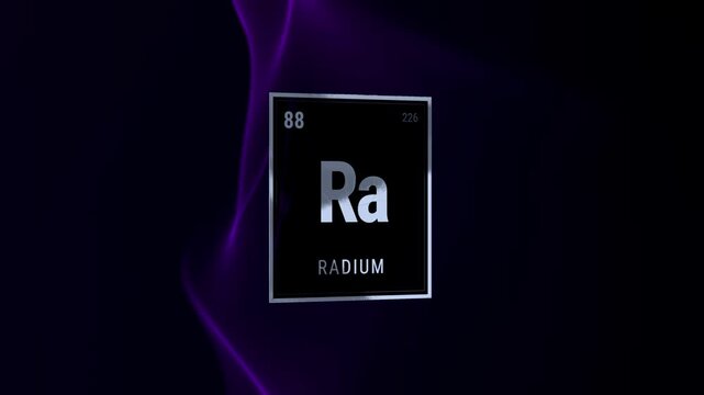 Radium Periodic Table Element Symbol on Purple Abstract Background