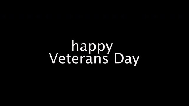 Veterans Day text animation 4k