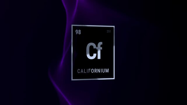 Californium Chemical Element Periodic Table Symbol with Dark Background