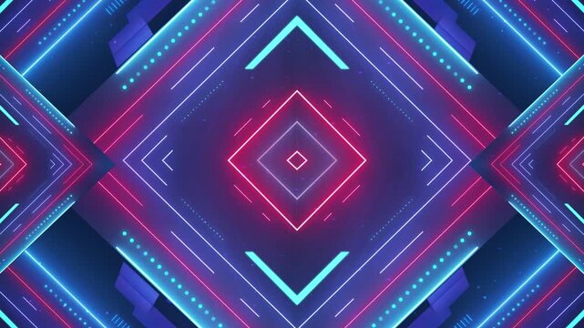 abstract blue diamond shape background with strobe lights

