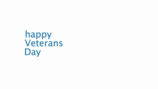 Veterans Day text animation 4k video