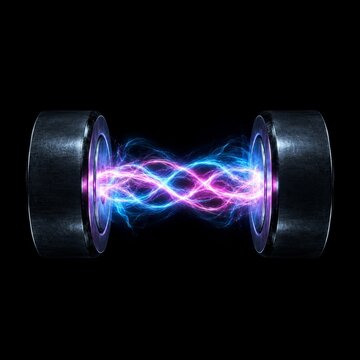 Two dark magnets lock together via unbreakable glowing cyan and magenta energy waves, symbolizing deep loyalty and a strong relationship.