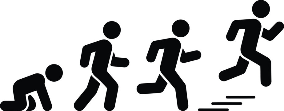 Evolution of man a pictorial representation of human development stages
