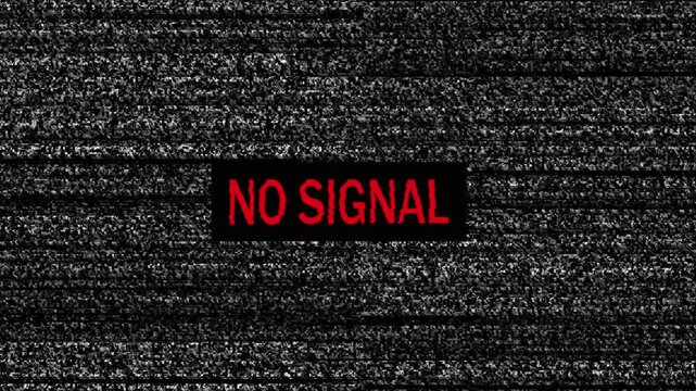 No signal on old tv, lost signal analog television, noise no signal animation screen. Video Looping 4K