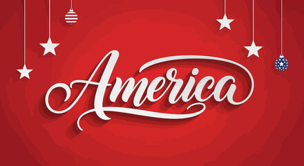 America holiday greeting card with stars and ornaments © Cendol
