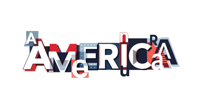America collage typography