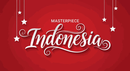 indonesia masterpiece typography red background © Cendol