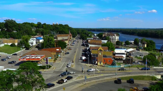 Main Street River Town America USA