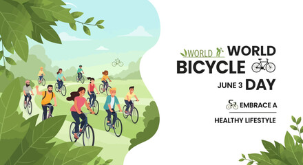 Fototapeta premium Celebrate World Bicycle Day on June 3rd Embrace a Healthy and Active Lifestyle with Cycling Fun
