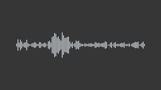 Video animation of a voice recording or broadcasting with sound waveform, voice message - close-up.