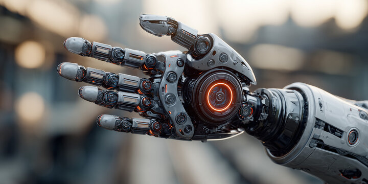 Exploring artificial general intelligence robotics demonstration at technology expo futuristic environment close-up view