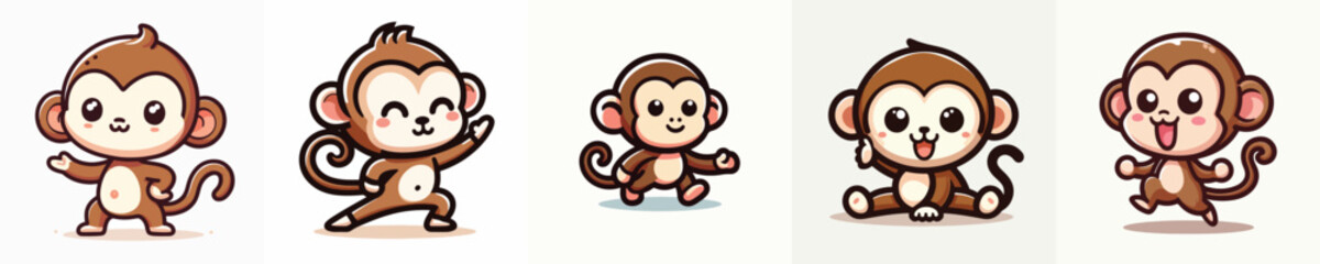 cute monkey vector in adorable pose © sarah16blakeyxh2