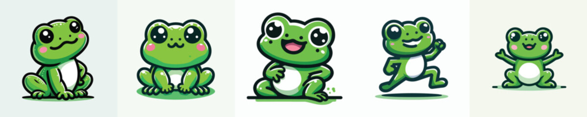 Fototapeta premium cute frog vector posing cutely